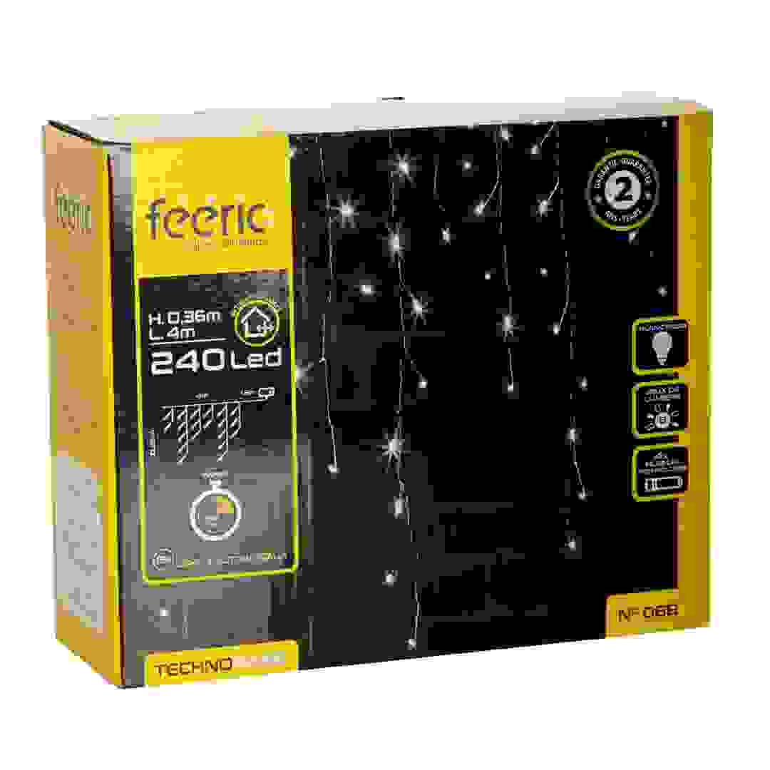 Atmosphera Battery-Operated 240 LED Outdoor Light Curtain (4 m, Cool White)