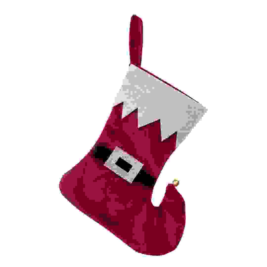 Atmosphera Polyester Santa Boot Christmas Stocking (16 cm, Red)