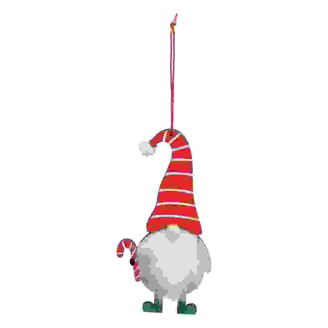 Atmosphera Wood Gnome Candy Cane Tree Decor (13cm, Red)
