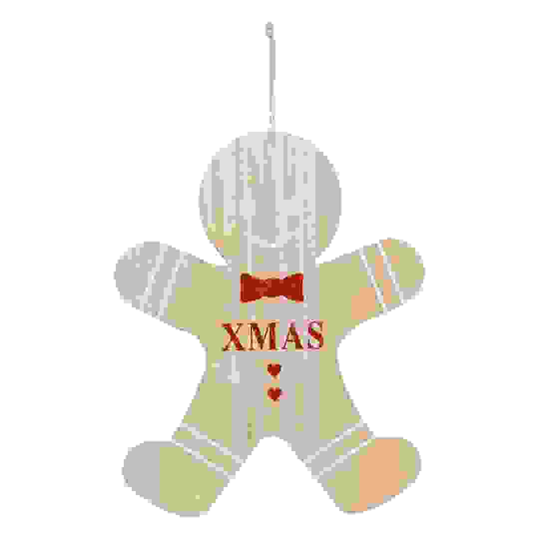 ديكور شجرة رجل زنجبيل خشبي معلق أتموسفيرا (أحمر، 35 سم)