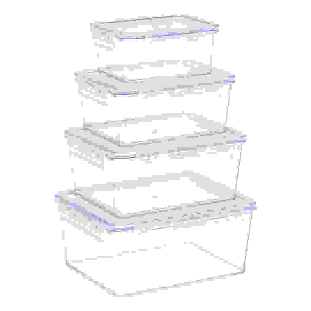 طقم حافظات طعام بلاستيك كوزموبلاست لوك 2 غو (4 قطع، شفاف)