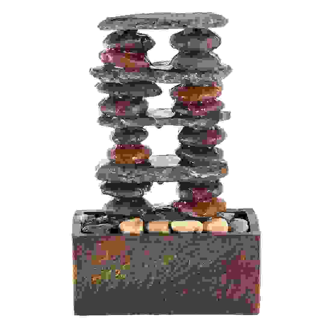 Alpine Stacked Rocks Eternity Tabletop Fountain (20.32 x 12.7 x 30.48 cm)