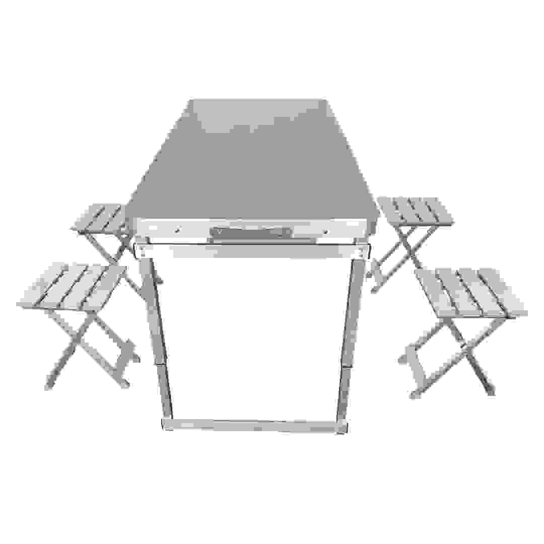 Living Accents Camping Table W/Stools (120 x 60 x 54/65/75 cm, 5 Pc.)