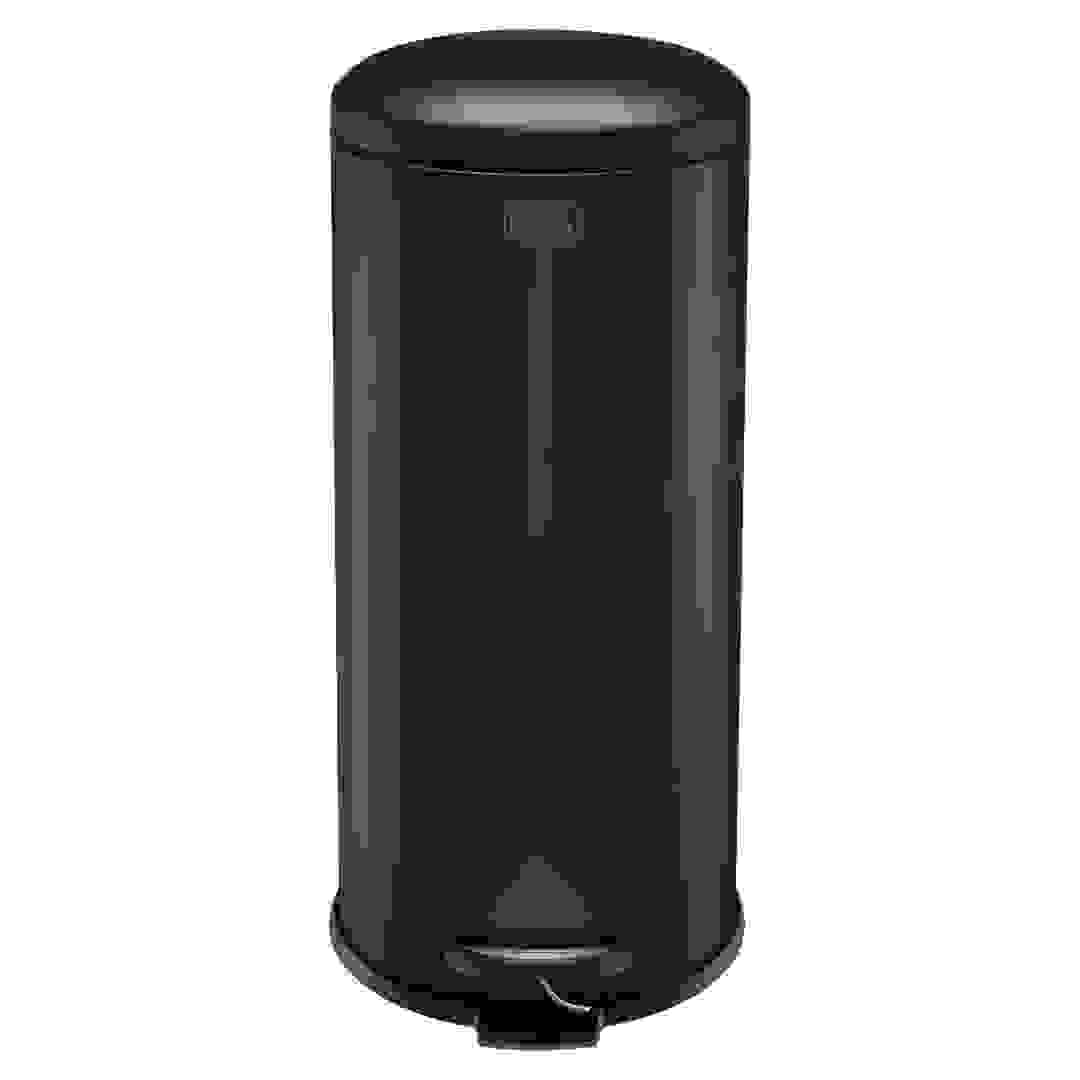 سلة مهملات بدواسة وغطاء قبة ستانلس ستيل بلاك+ديكر (30 لتر، أسود)