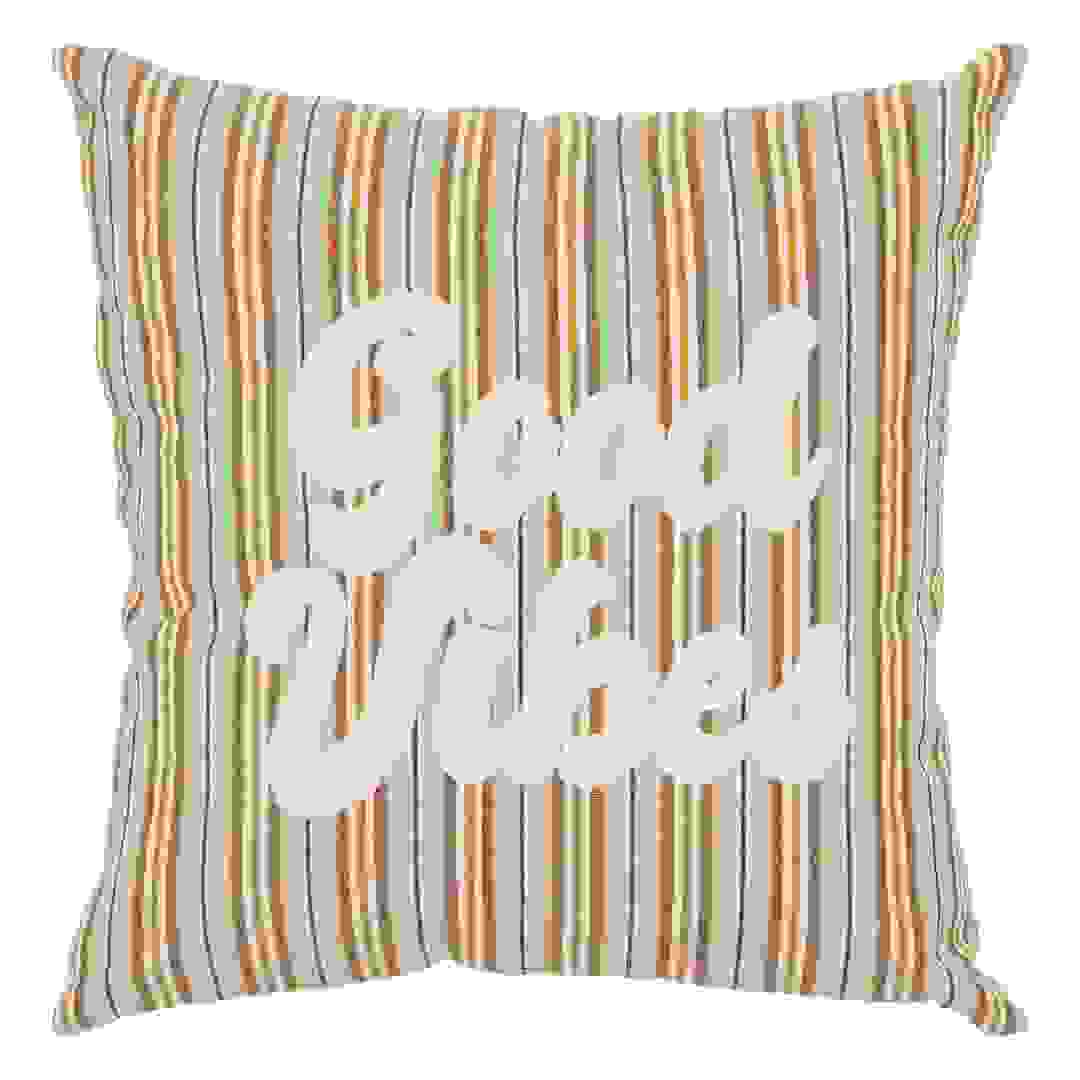 Atmosphera Striped Good Vibes Cushion (40 x 40 cm, Multicolor)