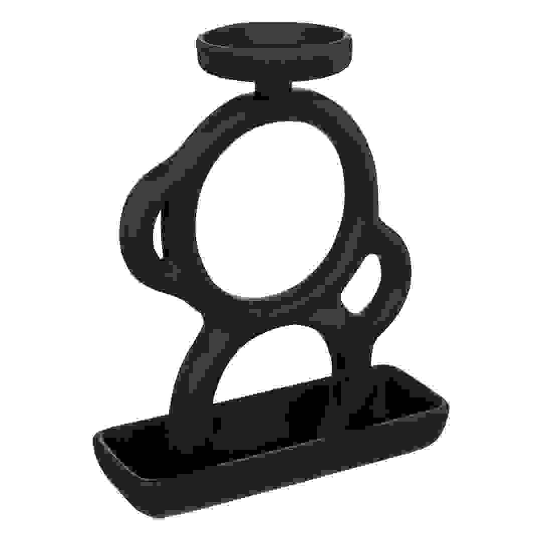 Atmosphera Olme Stoneware Candlestick (21 x 7.5 x 26.5 cm, Black)