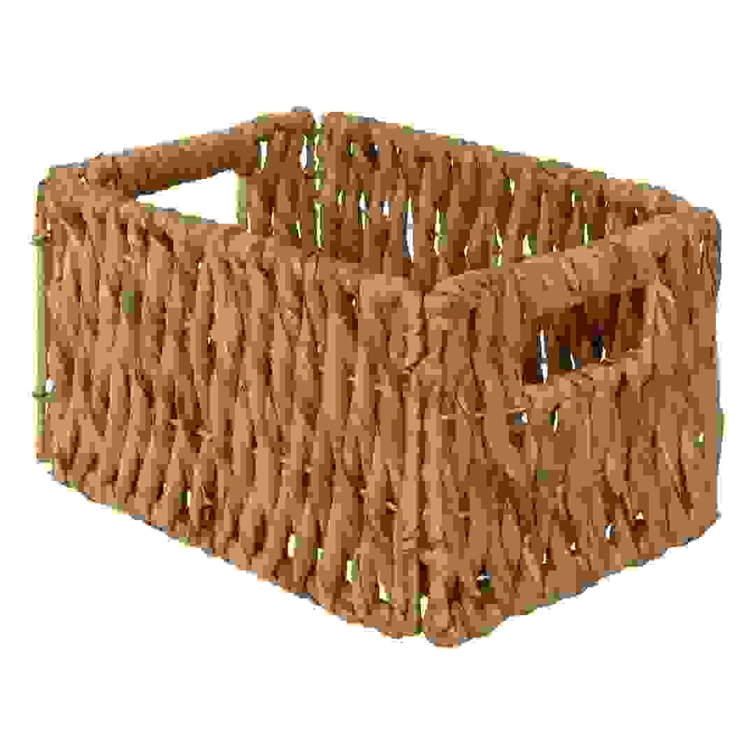 Atmosphera Maura Foldable Water Hyacinth Basket (29 x 16 x 20 cm, Natural)