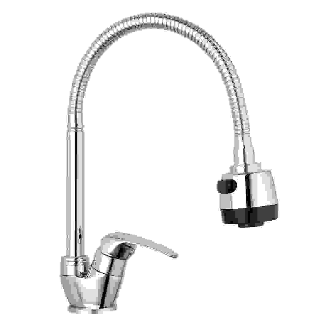 صنبور مطبخ مرن يثبت على السطح بمقبض واحد كروم إيس