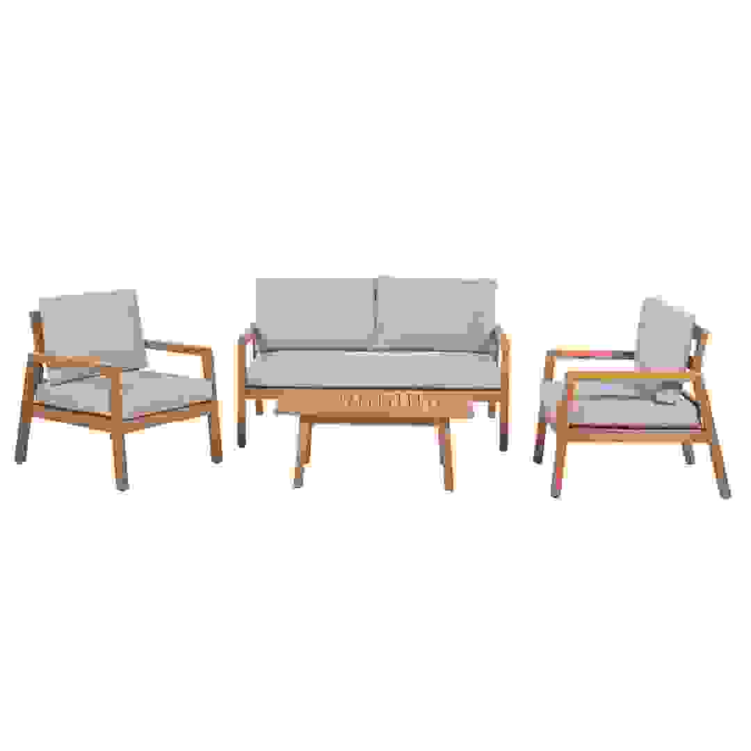 Living Accents Nohara 4-Seater Acacia Wood Outdoor Sofa Set (67.5 x 169.5 x 73 cm)