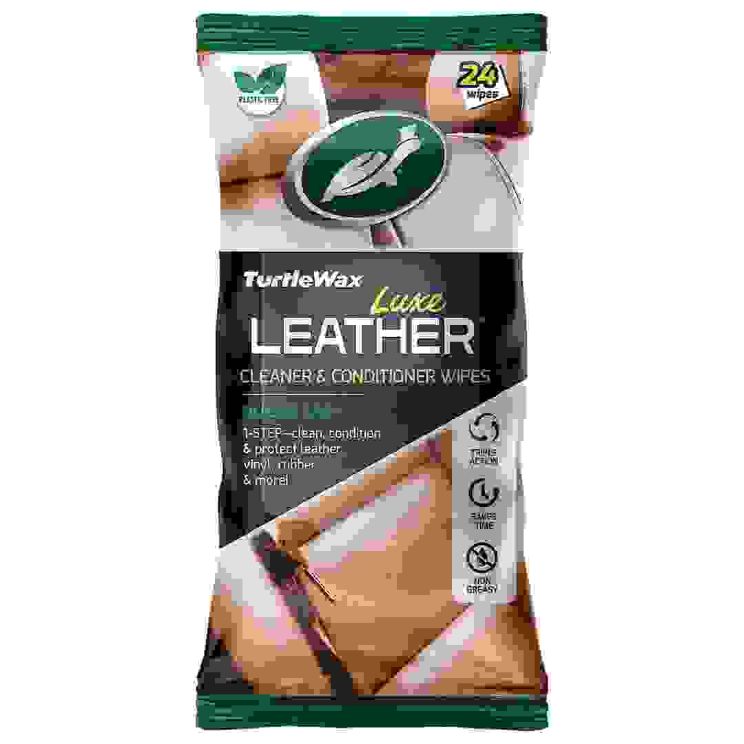 Turtle Wax Tuxe Leather Cleaner & Conditioner Wipes Pack (24 Pc.)
