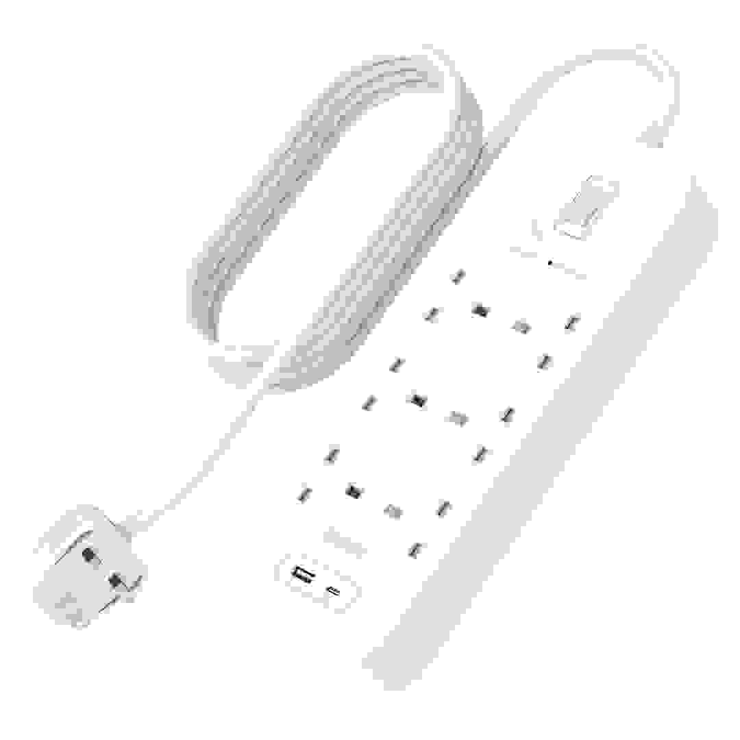 Belkin 6-Outlet Surge Protection Strip W/A & C USB Port & Cable (5 V, 2 m)