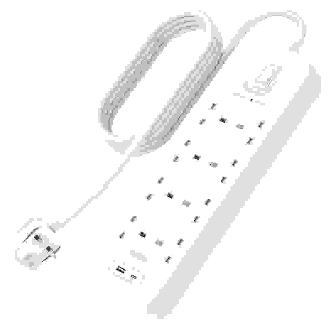 Belkin 8-Outlet Surge Protection Strip W/A & C USB Port & Cable (5 V, 2 m)