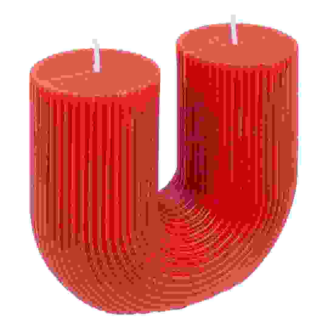 شمعة بشكل حرف U أتموسفيرا ديمي (11 × 5.1 × 12 سم، أحمر)