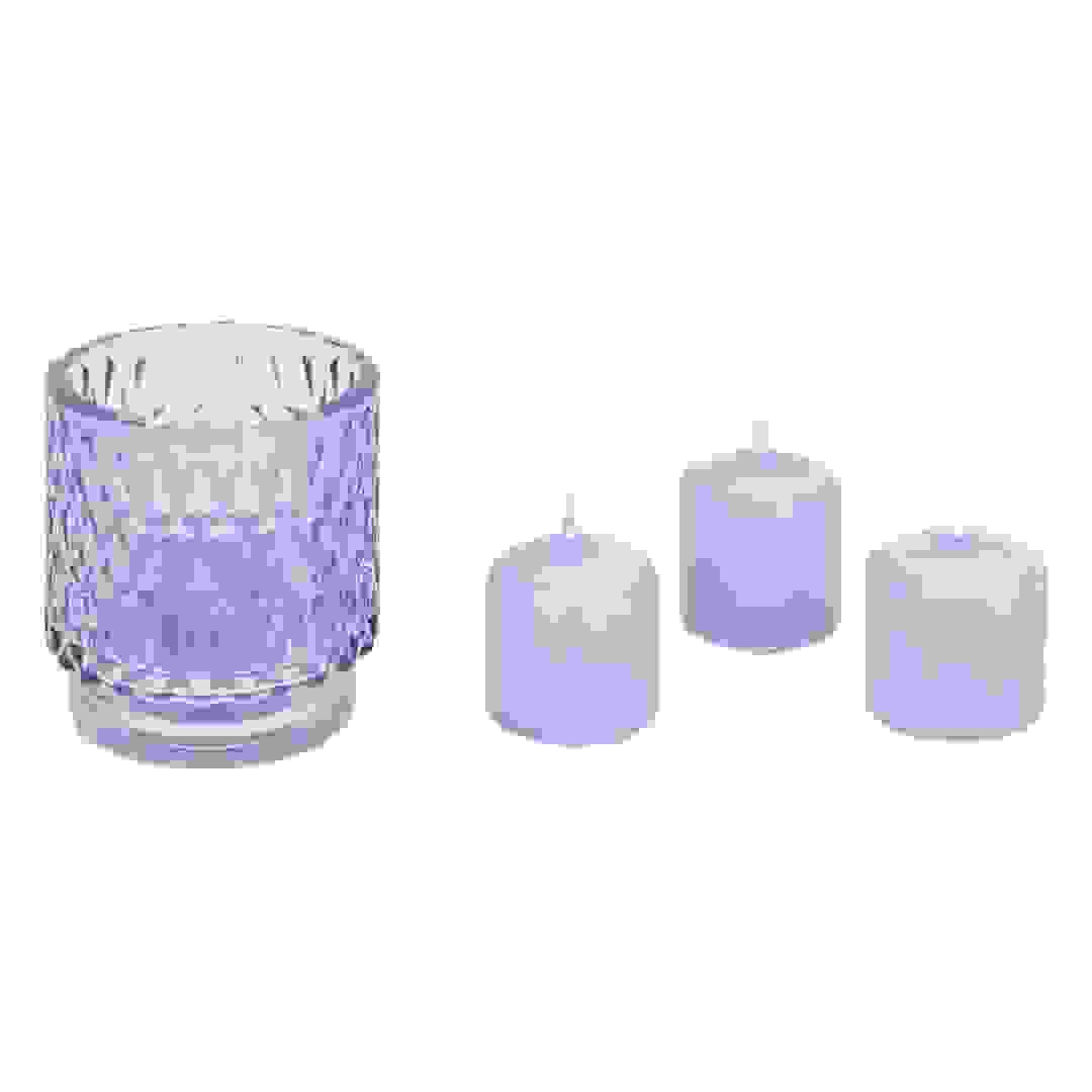 طقم هدية شمعة في جرة مع حامل شموع صغيرة أتموسفيرا عودي (4 قطع)