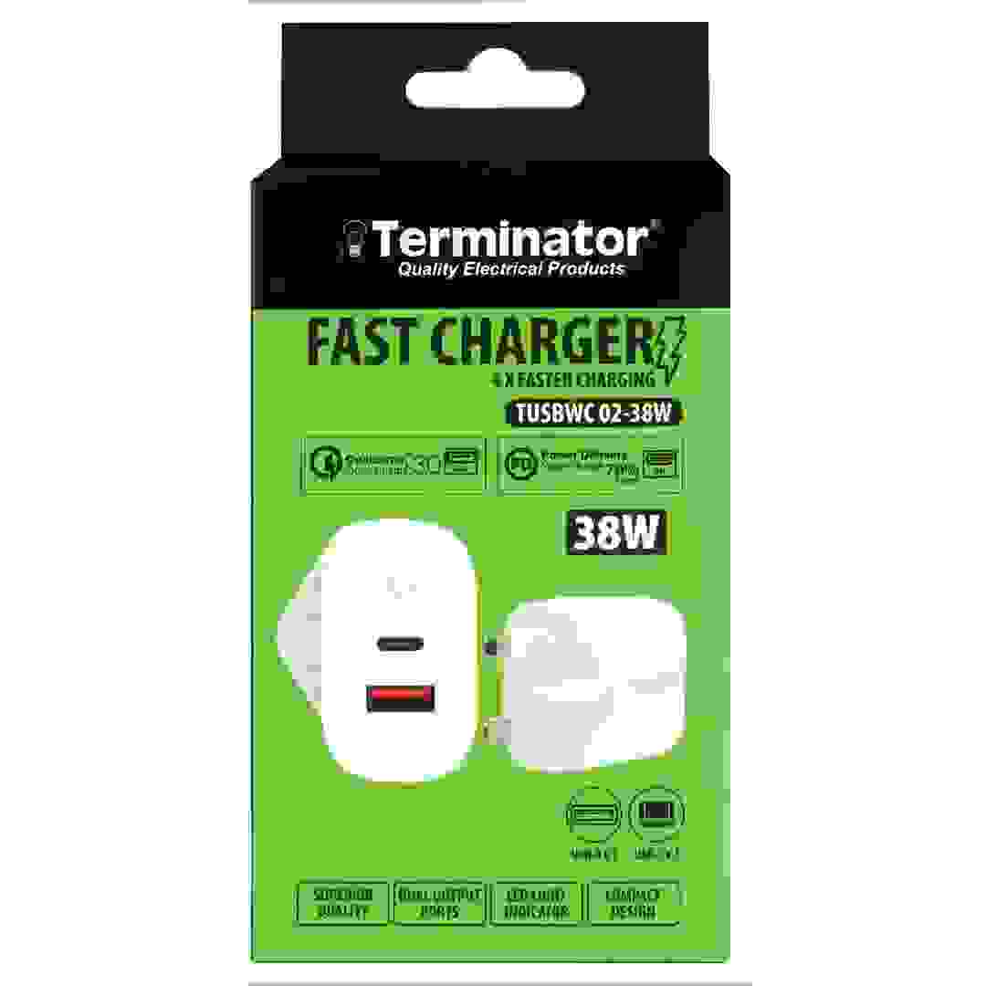شاحن جداري USB  تيرمينيتور  38 واط ( TUSBWC01-38W)
