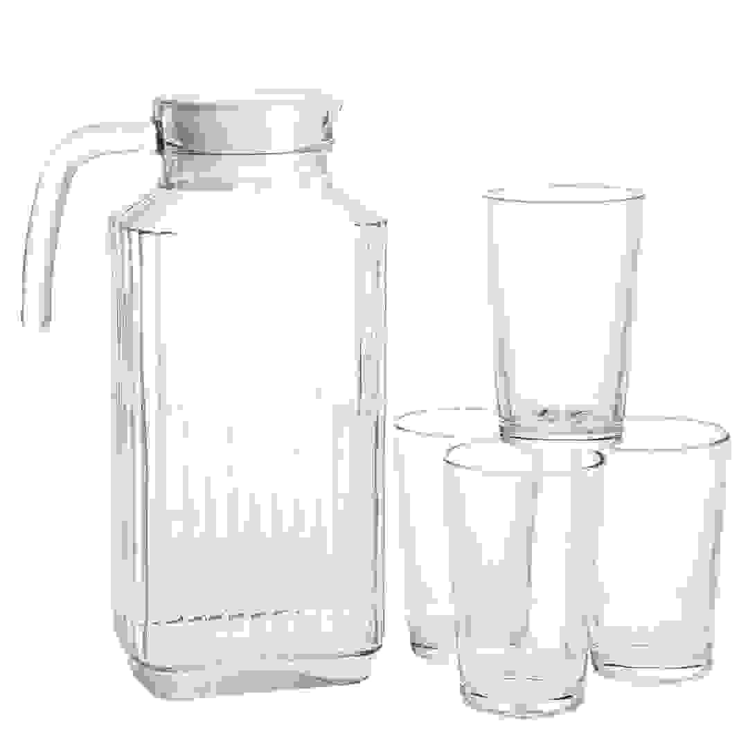 مجموعة إبريق 1.7 لتر وأكواب زجاج (220 مل، 5 قطع)