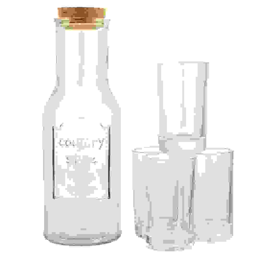 مجموعة دورق وأكواب زجاج (200 مل، 5 قطع)