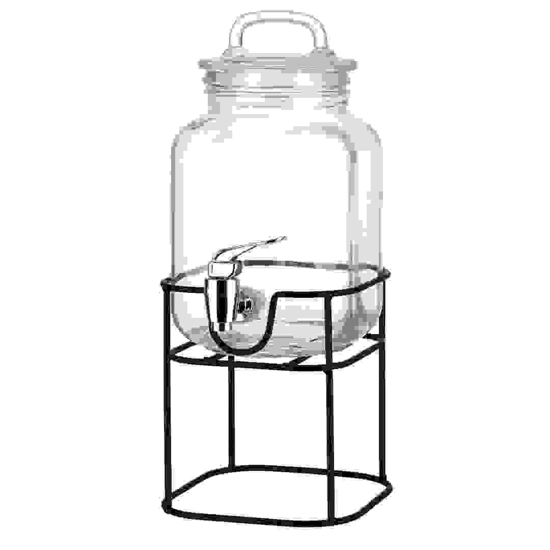 Glass Dispenser W/Iron Stand (3 L, Black)