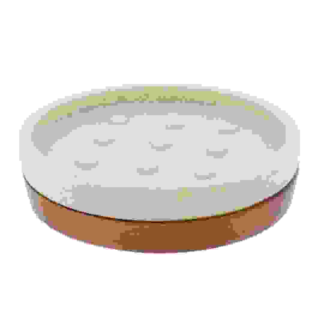 Tendance Polyresin Soap Dish (Natural/Acacia, 12 x 12 x 2.5 cm)