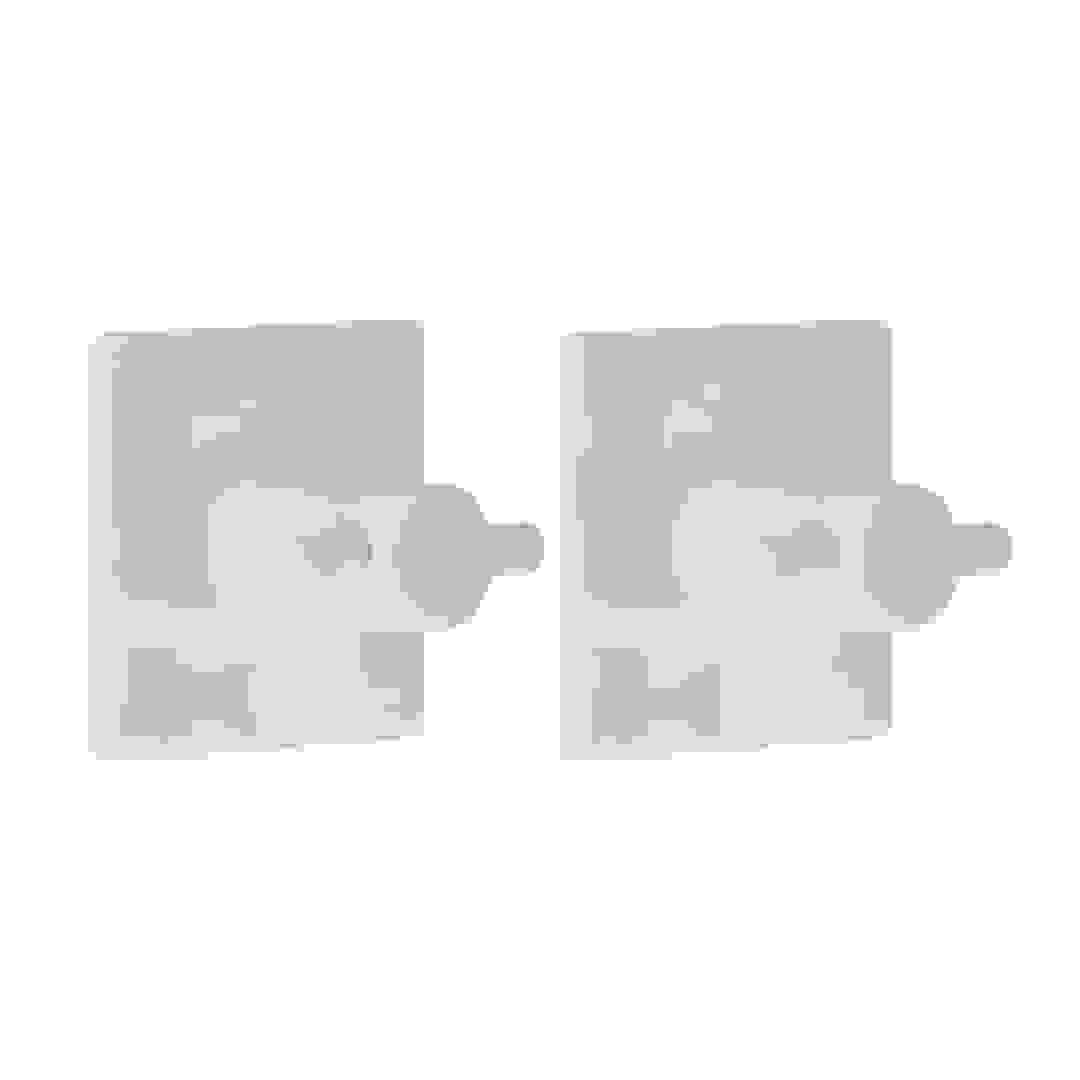 Tendance ABS Square 3M Hook Set (White, 4.5 x 4.5 x 3 cm, 2Pc.)