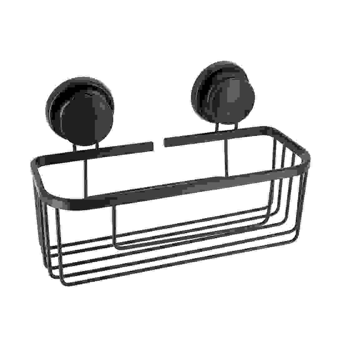 Tendance Aluminum Rectangular Basket on Suction Cup (Black, 31 x 22 x 17 cm)
