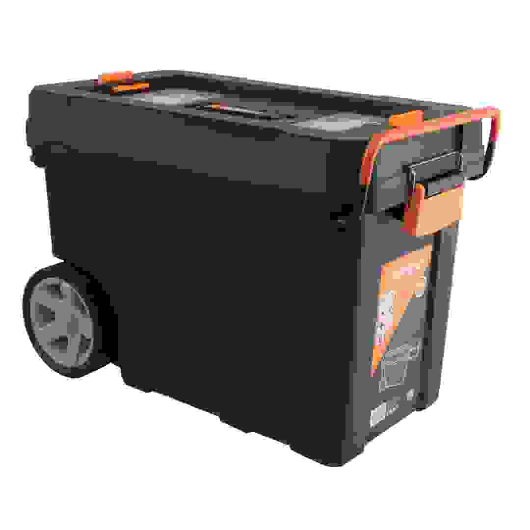 Kendo Mobile Plastic Tool Box with Wheels (60 x 30 x 39 cm)