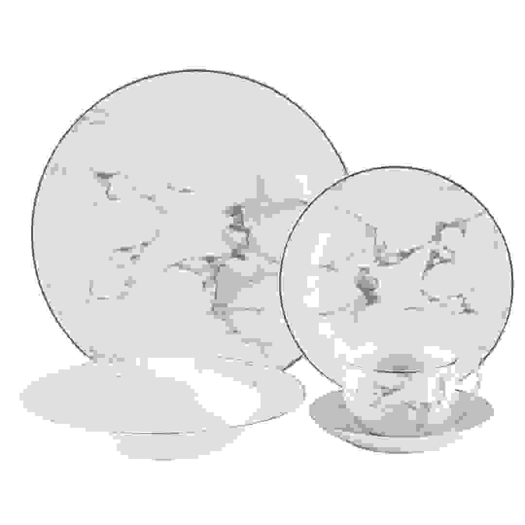 طقم أواني مائدة بورسلين بحافة ذهبية تيا (20 قطعة)