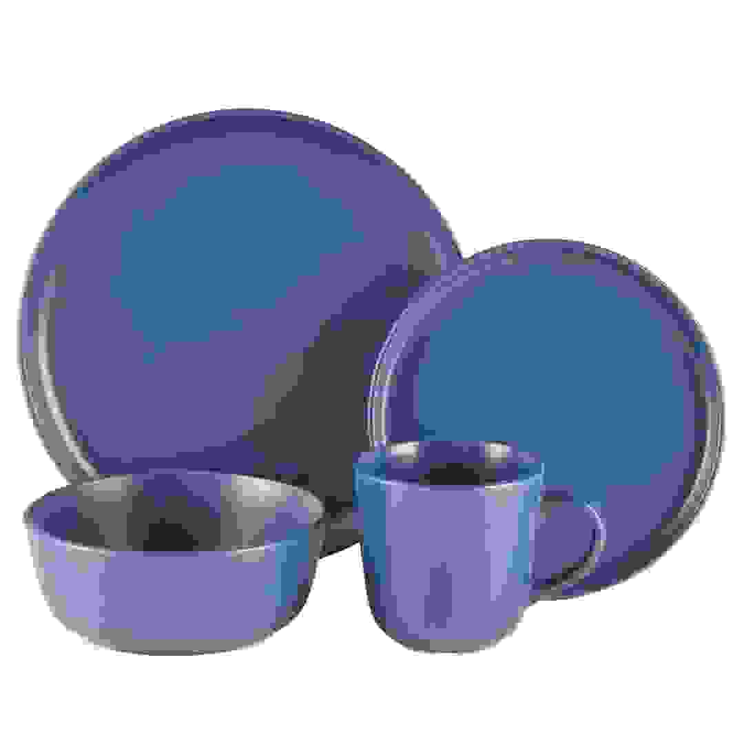 طقم أواني طعام خزف حجري تارا (16 قطعة، أزرق)