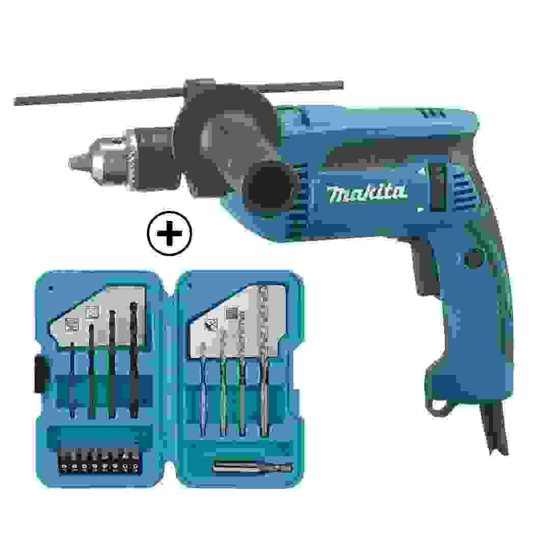 Makita Compact Corded Hammer Driver Impact Drill W/Bits (680 W)