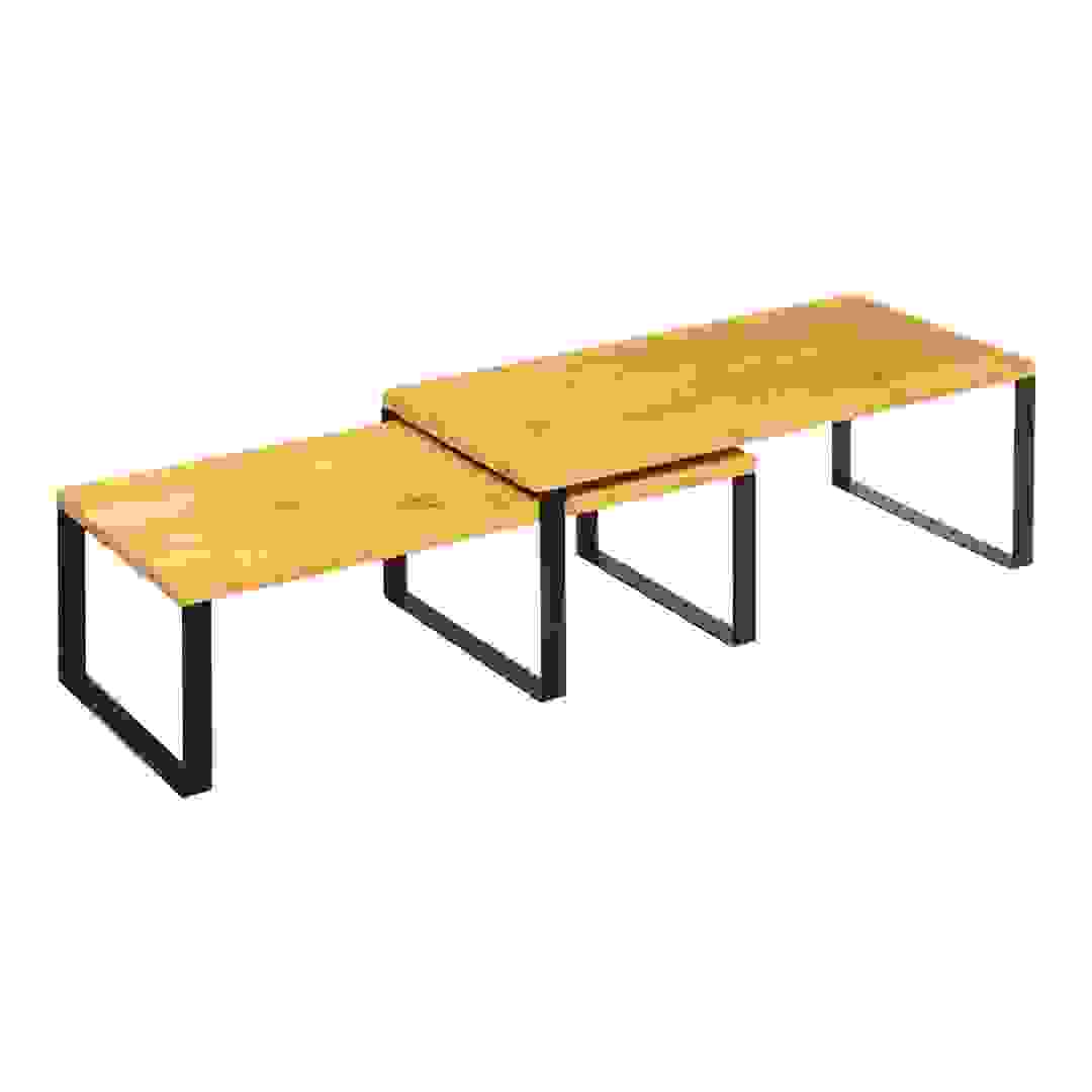 أرفف فولاذ/خيزران 5فايف (قطعتان، الطول 40 سم × العمق 19.4 سم × الارتفاع 15.5 سم)