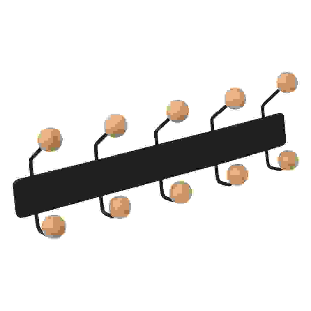 5Five Metal Wood Balls Wall Hook (10 Hooks, L. 44 x D. 7.5 x H. 14 cm)