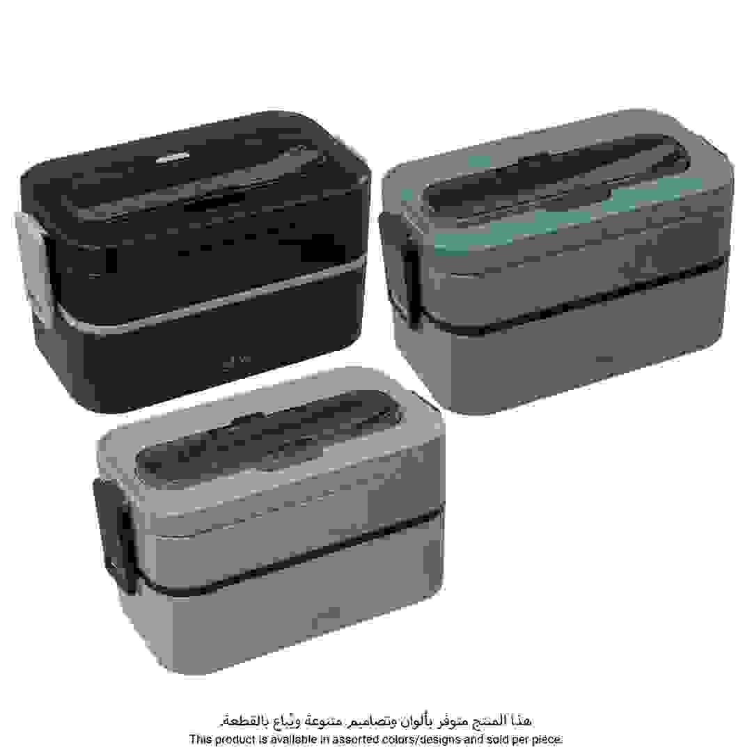 حافظة طعام بقسمين مع أدوات مائدة 5فايف (ألوان متنوعة، 1.4 لتر)