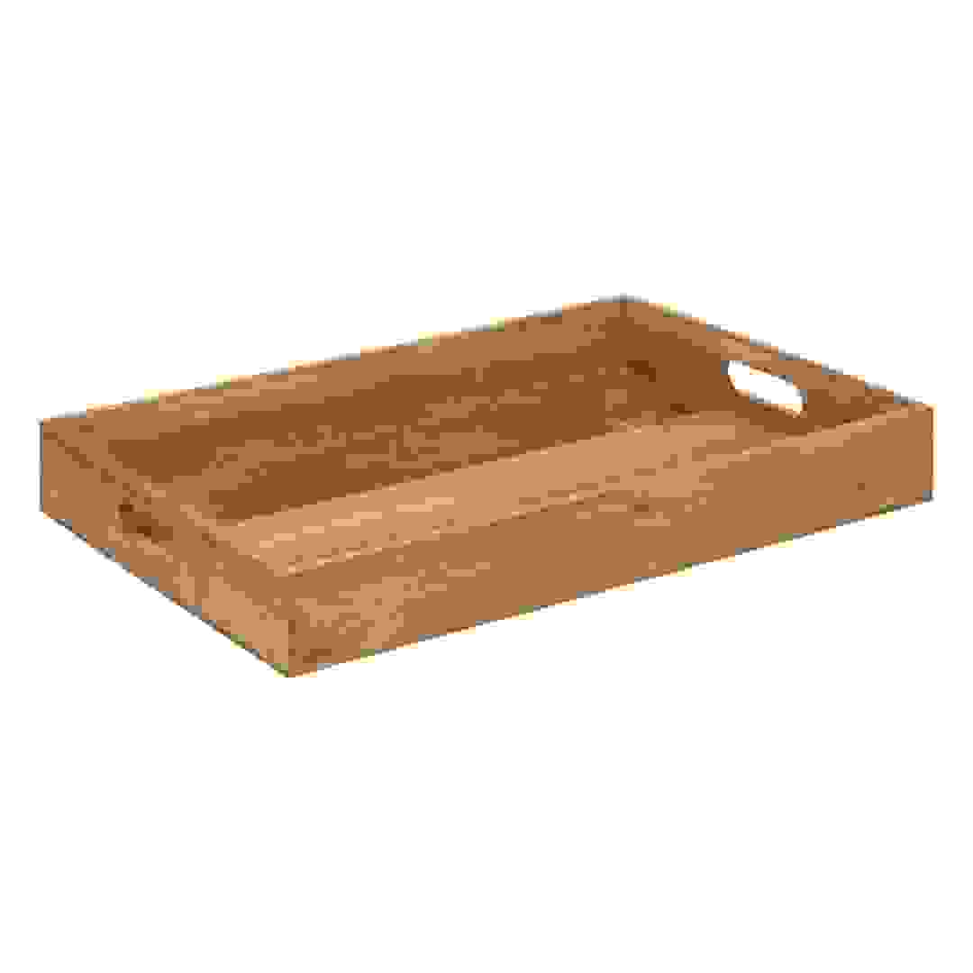 صينية خشب أكاسيا إس جي (بني، 42 × 29.5 × 5.5 سم)