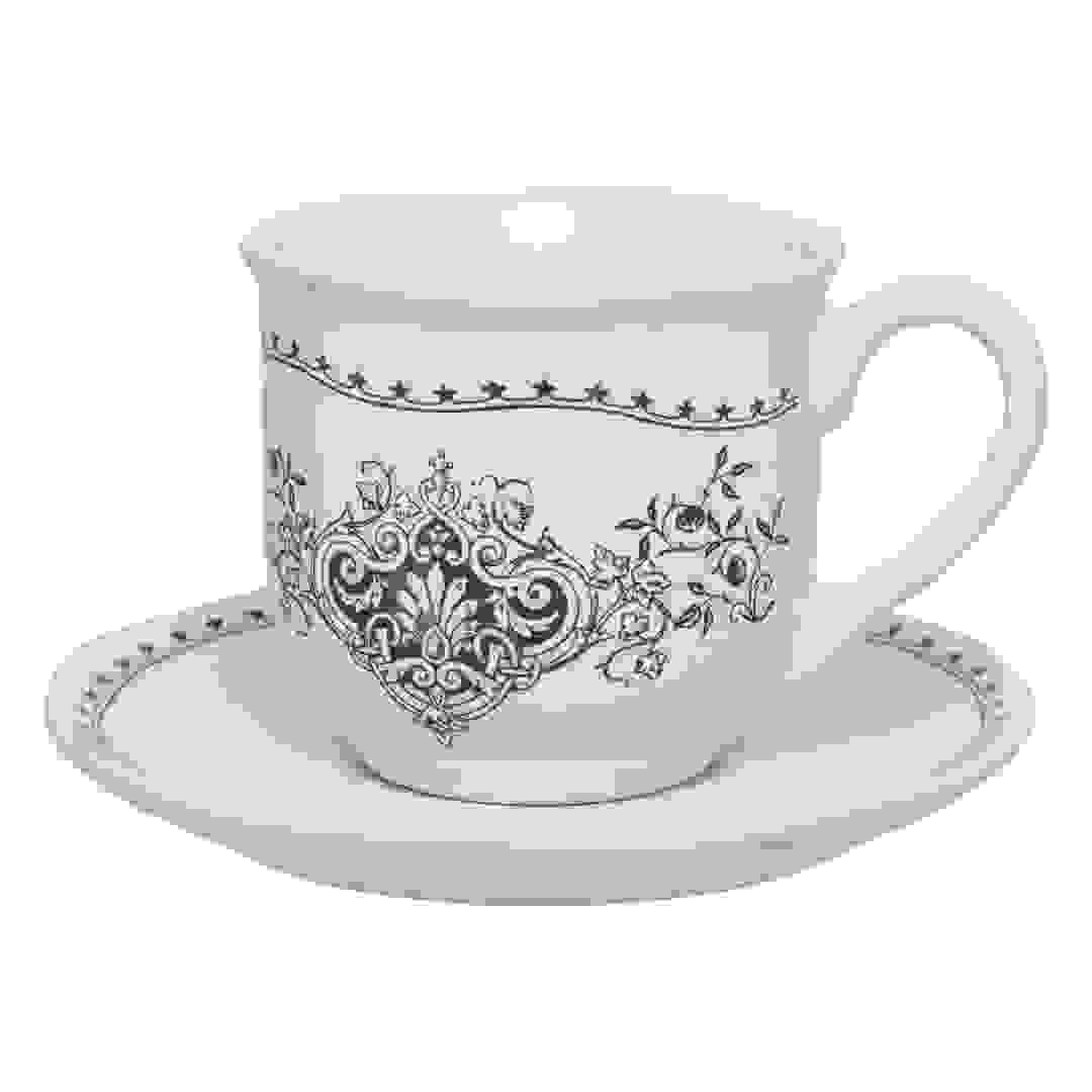 طقم فنجان وصحن فنجان إس جي كوتيج (أبيض، 180 مل، قطعتين)