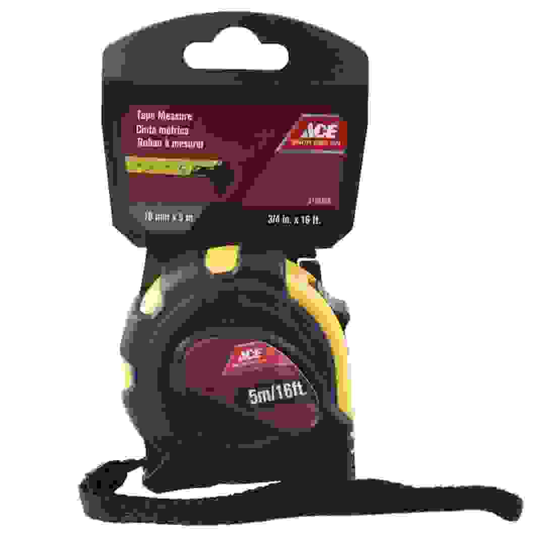 Ace Rubber Grip Tape Measure (19 mm x 5 m, Black & Yellow)