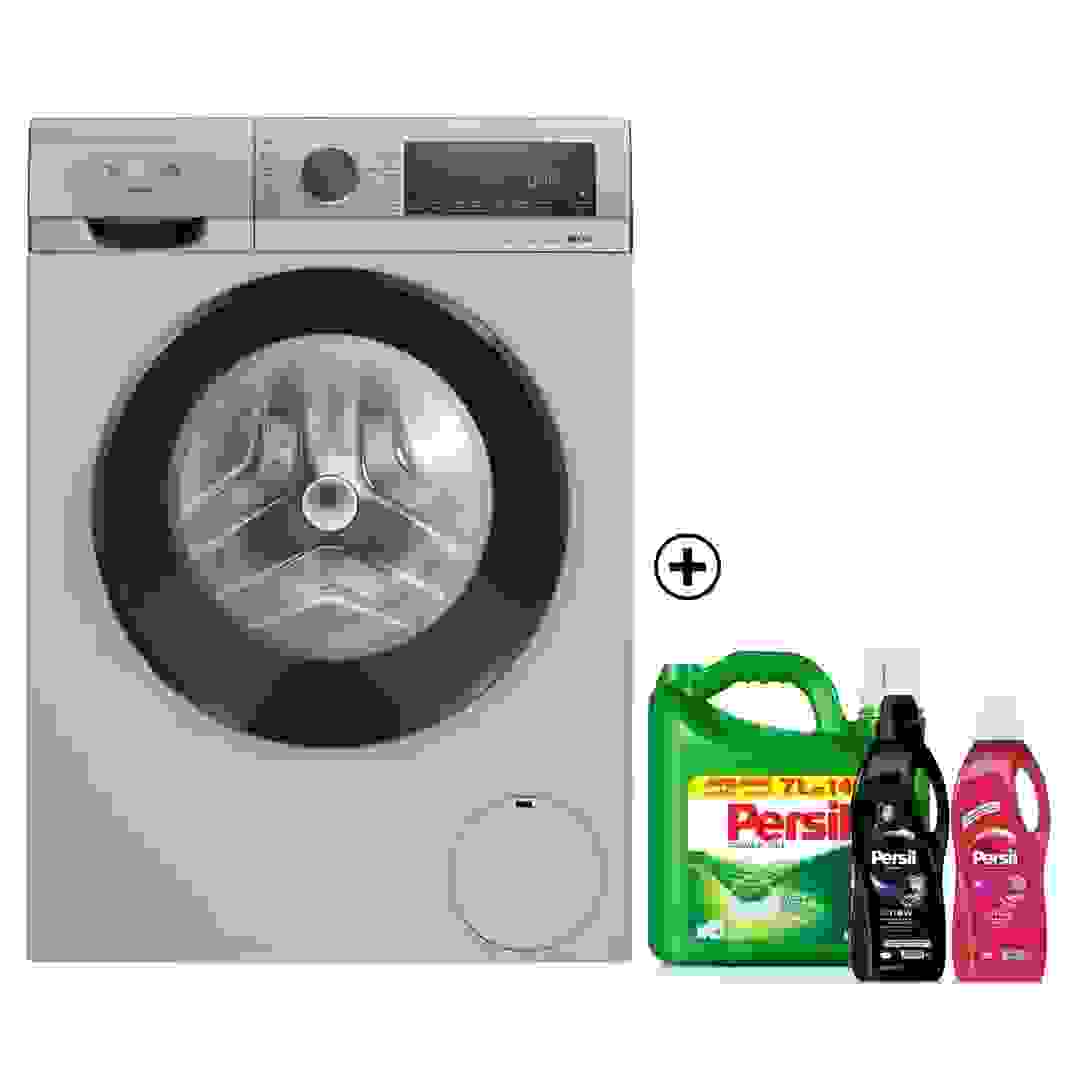 غسالة سيمنز بباب أمامي iQ300 WG44A10XGC (فضي إينوكس، 1400 دورة بالدقيقة)