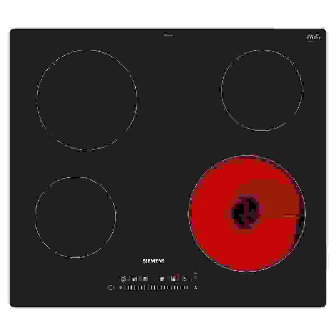 Siemens iQ100 Built-In 4-Zone Electric Ceramic Hob, ET611FEB8M (Black, 4.5 x 59.2 x 52.2 cm)