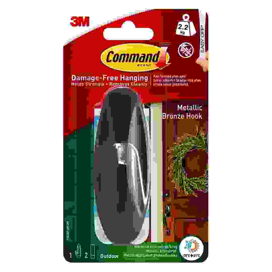 خطاف تعليق معدني خارجي كبير ثري إم كوماند (برونز، يحمل وزن حتى 2.2 كجم)