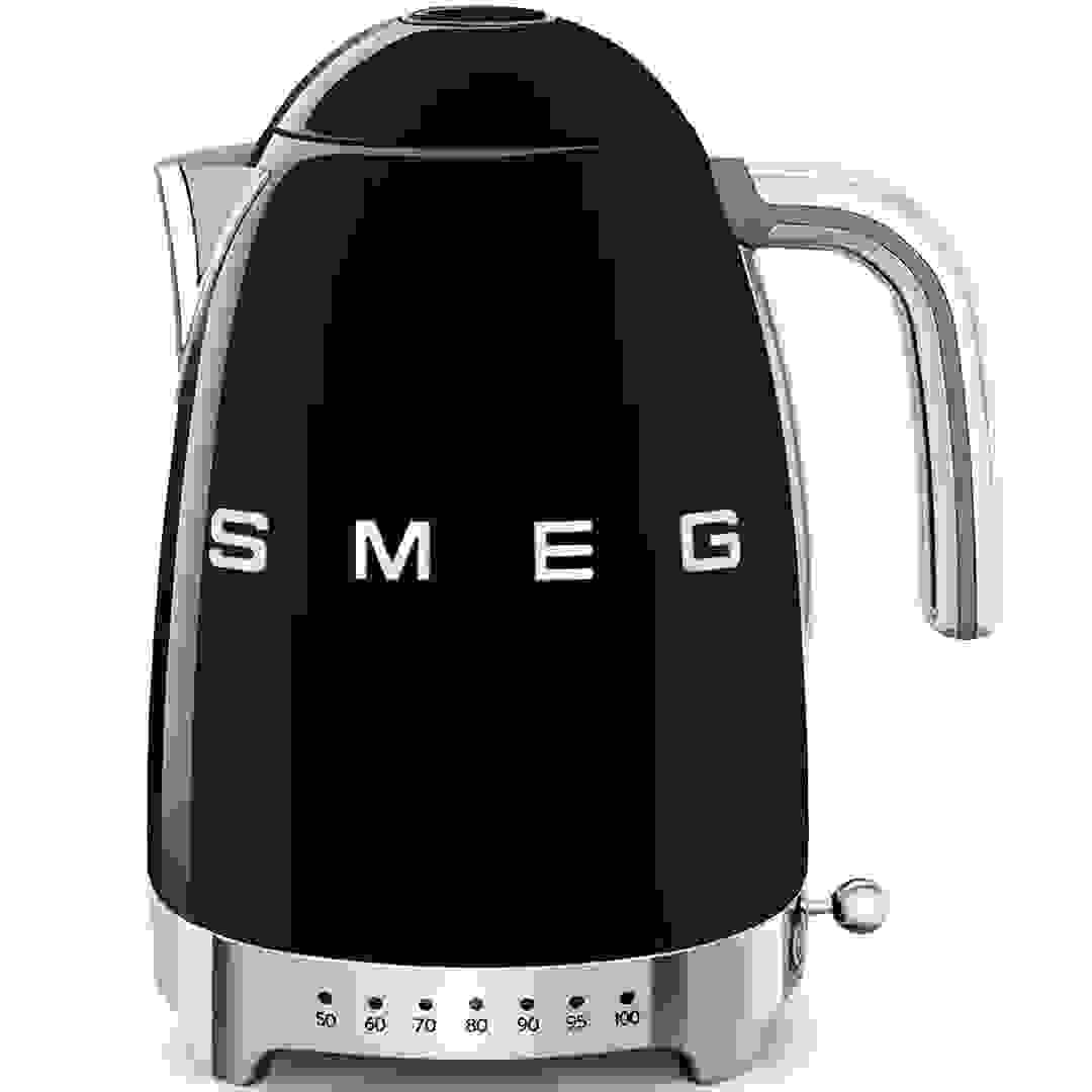 SMEG Retro 50's Style Electric Kettle, KLF04BLUK (1.7 L, 3000 W, Glossy Black)