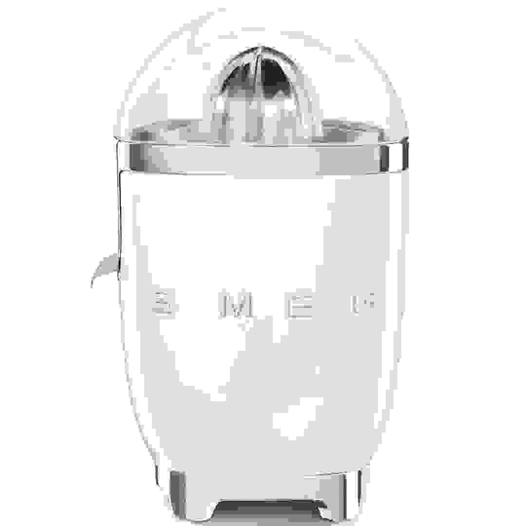 SMEG Retro 50's Style Manual Pressure Electric Citrus Juicer, CJF11CRUK (70 W, Glossy Cream)