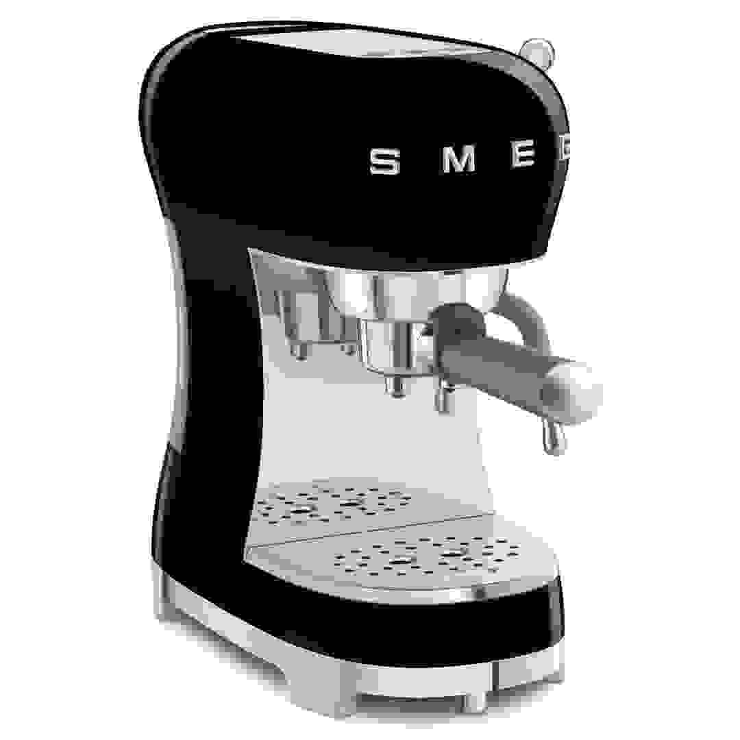 SMEG 50's Style Retro Espresso Coffee Machine, ECF02BLUK (1.1 L, 1350 W, Black)
