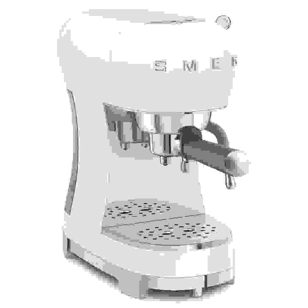 SMEG 50's Style Retro Blu Mediterraneo Espresso Coffee Machine, ECF02CRUK (1.1 L, 1350 W, Cream)