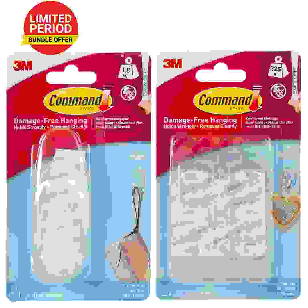 3M Command Season Promo Large Clear Hook with Mini Hook Pack (2 Pc.)