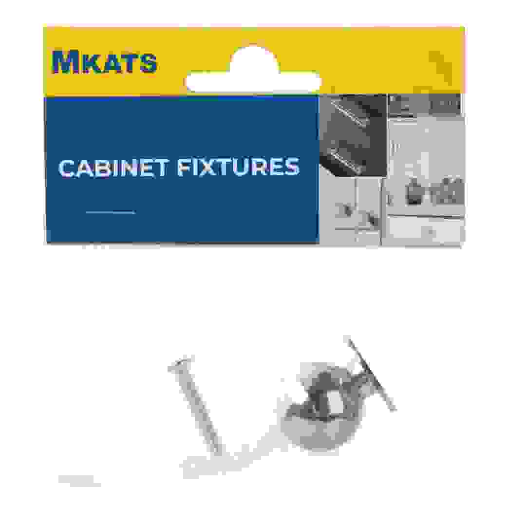 Mkats Round Zinc Alloy Drawer Knob (2.5 cm, Silver)