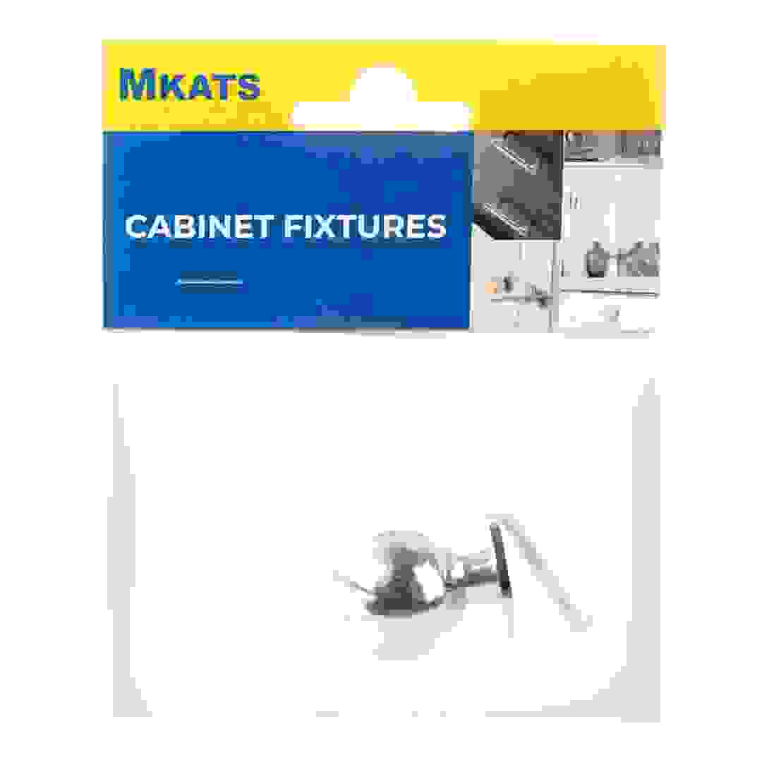 Mkats Round Zinc Alloy Drawer Knob (3 cm, Silver)