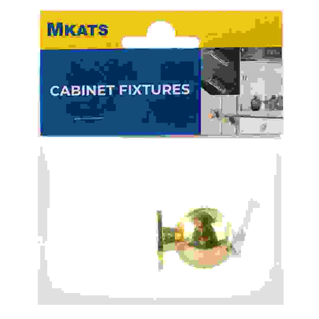 Mkats Round Zinc Alloy Drawer Knob (3 cm, Golden)