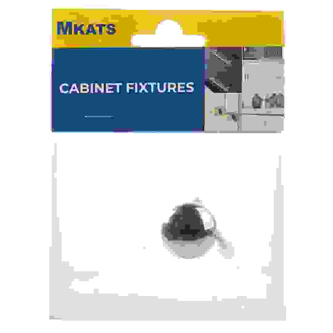 Mkats Flat Zinc Alloy Drawer Knob (2.5 cm, Silver)