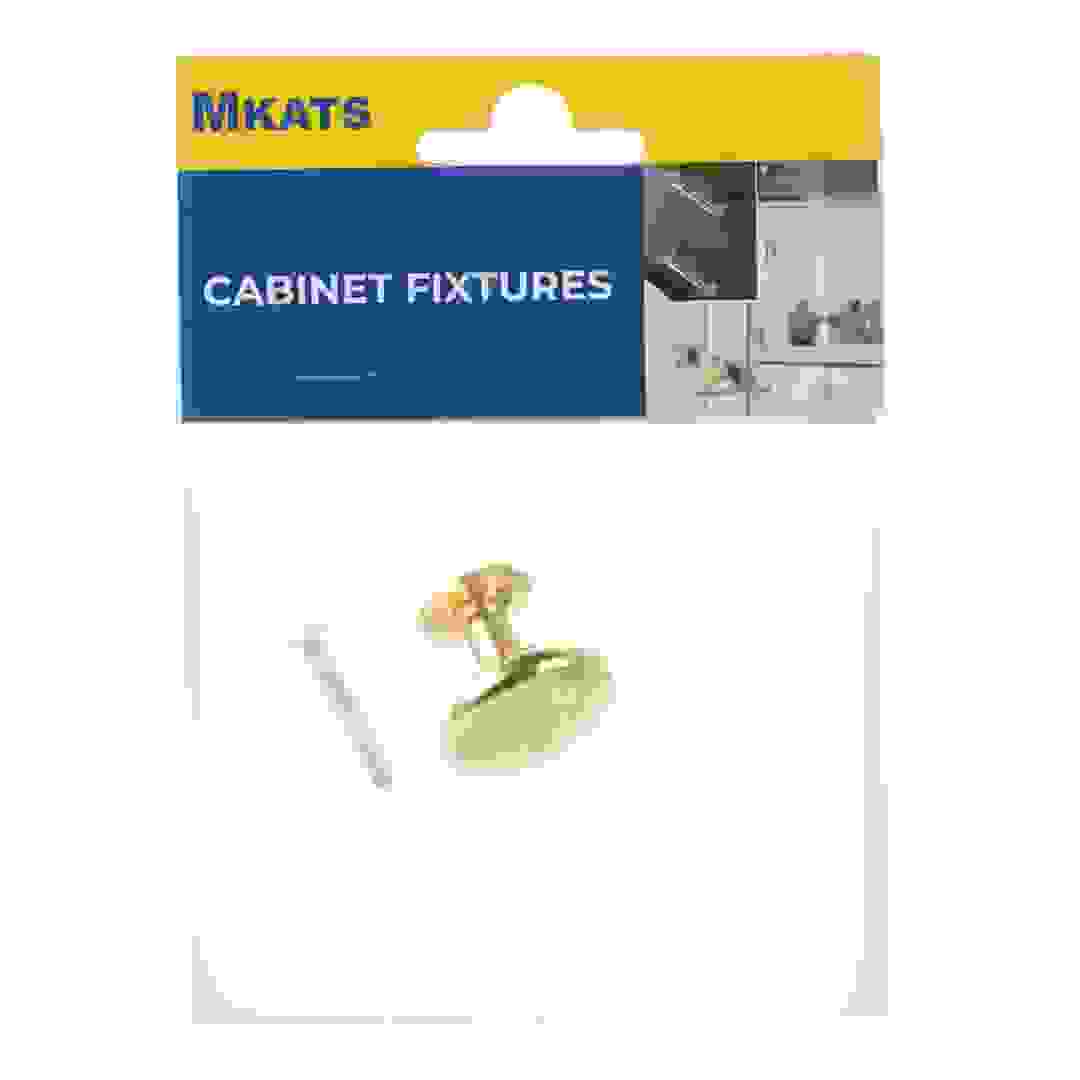 Mkats Flat Zinc Alloy Drawer Knob (3 cm, Golden)