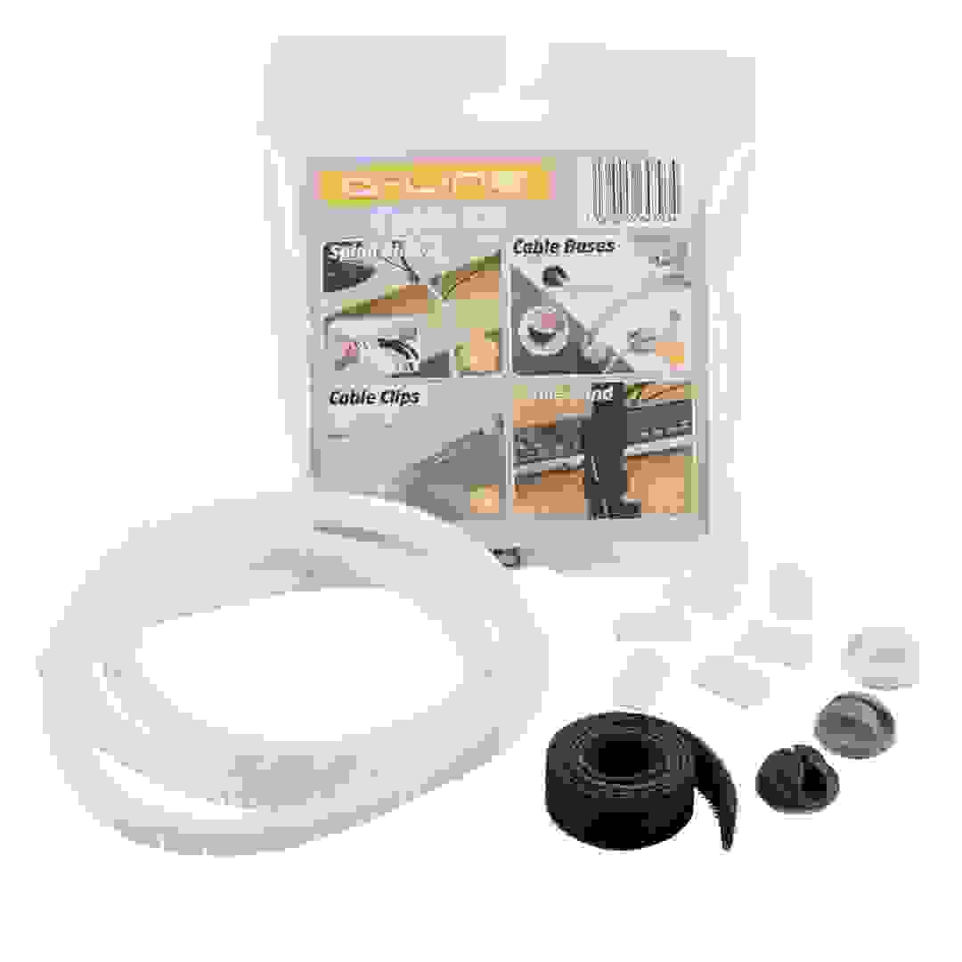 D-Line Desk Cable Tidy Accessory Set (White, 11 Pc.)