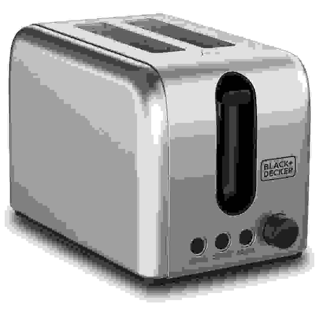 Black+Decker 2-Slice Stainless Steel Toaster, ET244-B5 (1050 W)
